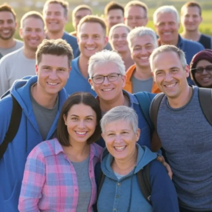 Szczęśliwi podróżni śmiejący się podczas wspólnej wycieczki