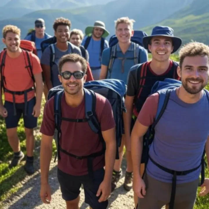 Grupa turystów podczas trekkingu w Tatrach na widokowym szlaku